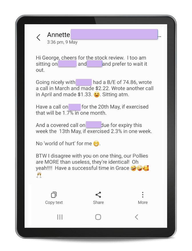 Annette's testimonial